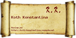 Koth Konstantina névjegykártya